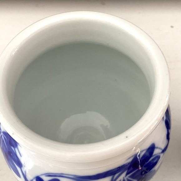 Vintage Sheepscot River Pottery BLUE FLORAL 2 Vases Studio Pottery Maine 1991 - Picture 9 of 12